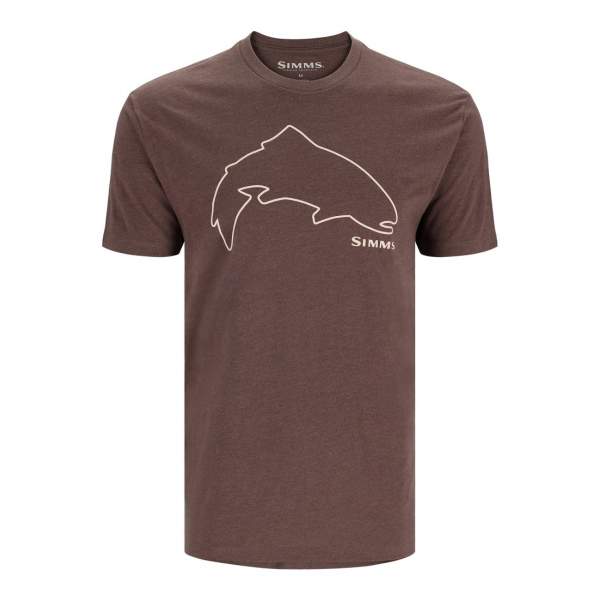 Simms Trout Outline T-Shirt, Brown Heather