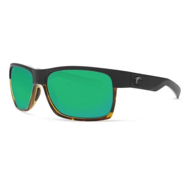 Costa Half Moon Green Mirror 580G, Matte Black Shiny Tortoise