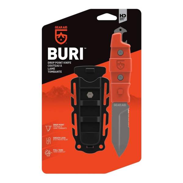 GEAR AID Buri Utility Knife Drop Point, Orange