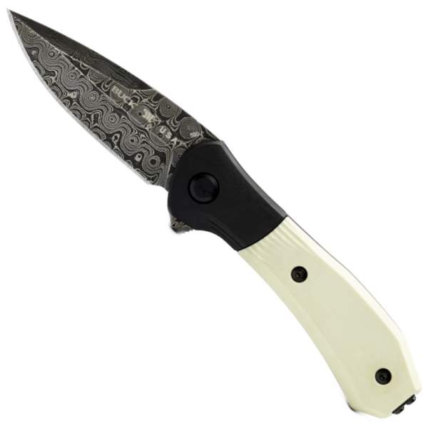 Buck 590 Paradigm Damascus LE 2023 G-10 White, Damascus