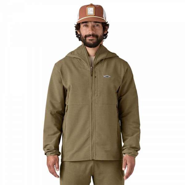 Patagonia R1 TechFace Fitz Roy Trout Hoody, Dark Ash