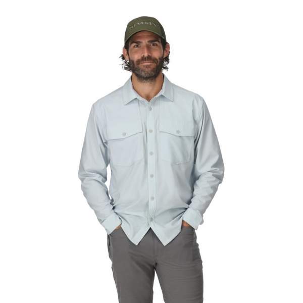 Simms No-See-Um Bugstopper LS Shirt, Bimini Blue Heather