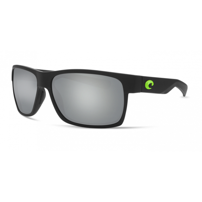 Очки Costa, Half Moon, Gray Silver Mirror 580P, Matte Black/Green Logo Frame