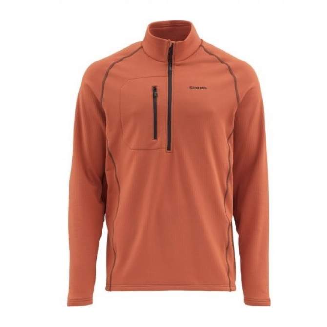 Simms Fleece Midlayer Top, Simms Orange