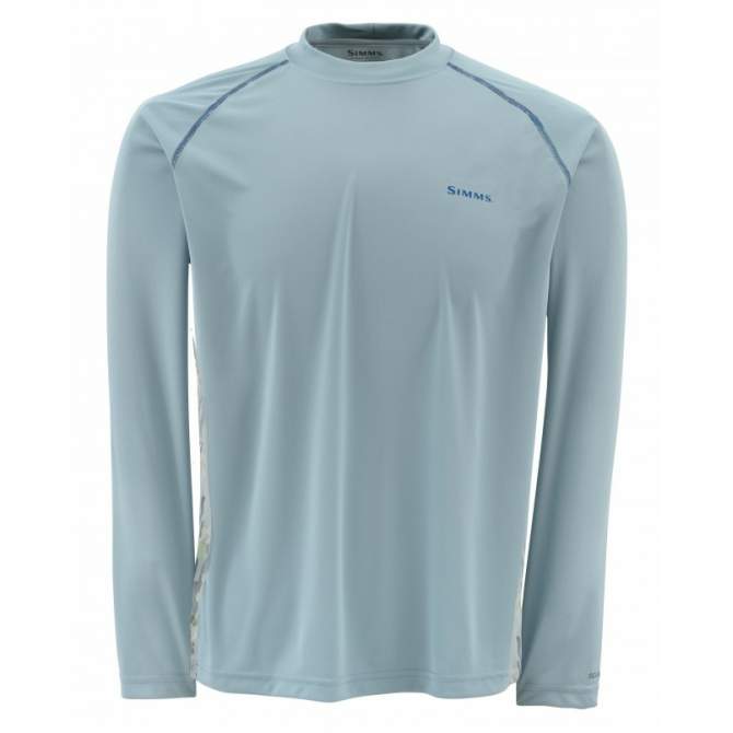 Simms SolarFlex LS Crewneck - Print, Tidal Camo Slate Blue