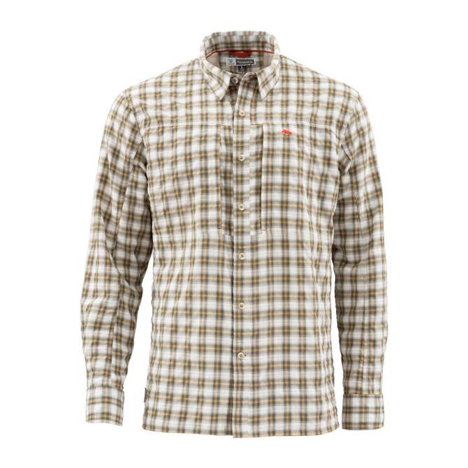 Simms BugStopper LS Shirt, Plaid Cork Plaid