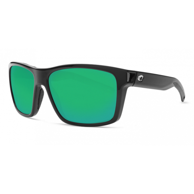 Costa Slack Tide, Green Mirror 580P, Shiny Black Frame