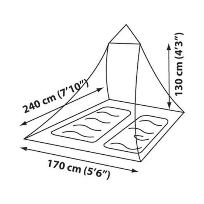Sea to Summit MOSQUITO PYRAMID NET DOUBLE PERMETHRIN TREATED, Black