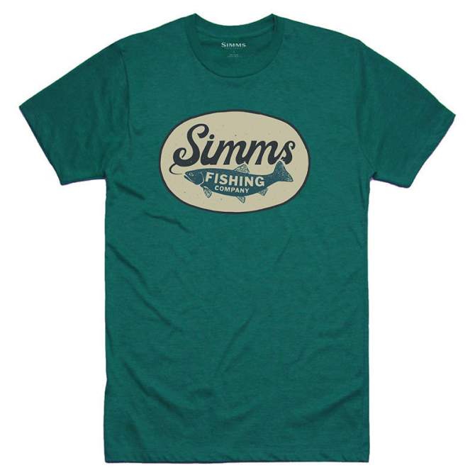 Simms Trout Wander T-Shirt, Dark Teal Heather
