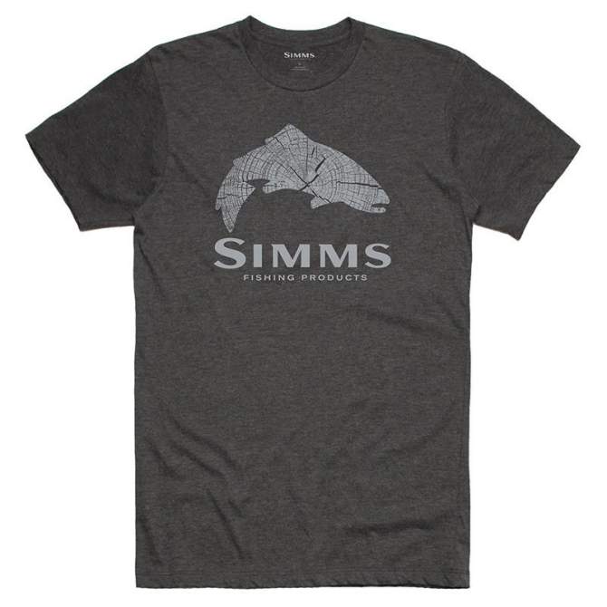 Simms Wood Trout Fill T-Shirt, Charcoal Heather