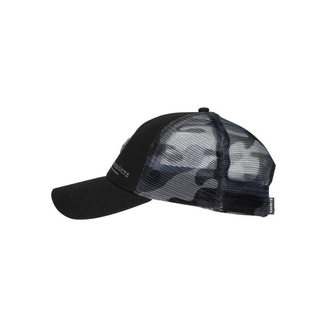 Simms Musky Icon Trucker, Woodland Camo Storm