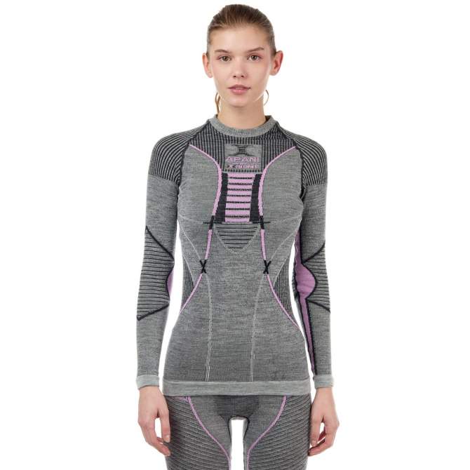 X-BIONIC APANI® 4.0 MERINO SHIRT ROUND NECK LG SL WMN, S, Black-Grey