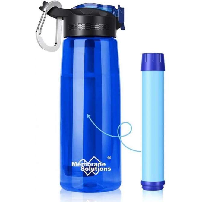 Membrane Solutions WATER FILTER BOTTLE 428913, Blue