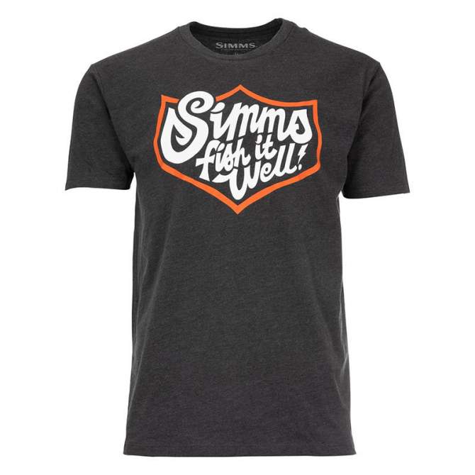 Simms Fish It Well Badge T-Shirt, Charcoal Heather