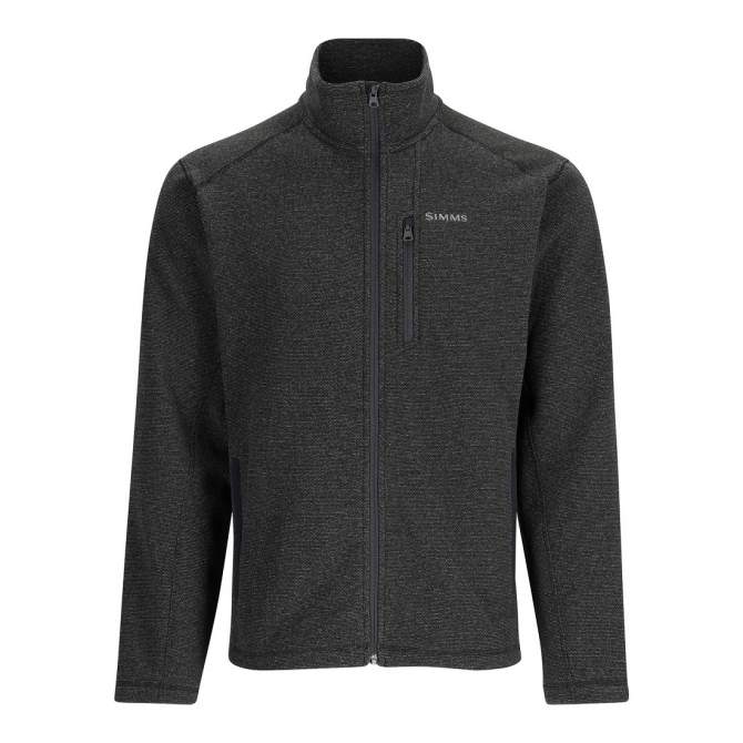 Simms Rivershed Full Zip Fleece Jacket, Black Heather