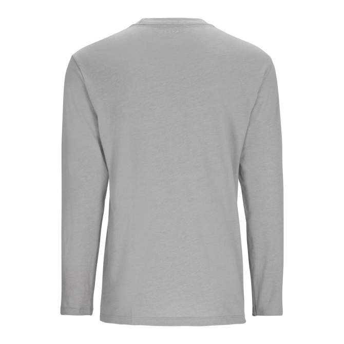 Simms Logo LS Shirt, Cinder Heather