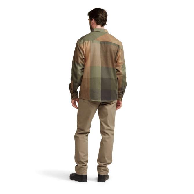 Sitka Hardwood Heavy Weight Flannel, Olive Green-Fall Plaid