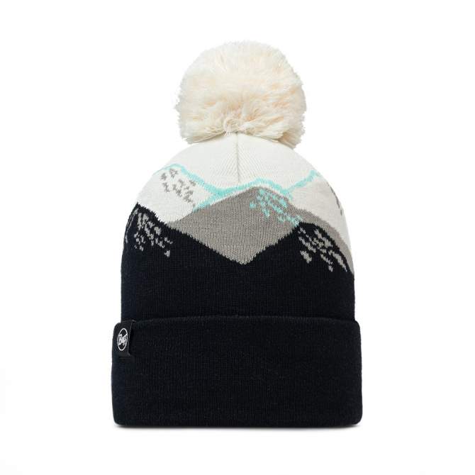 Buff Knitted Hat, Tatik Black
