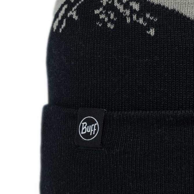 Buff Knitted Hat, Tatik Black