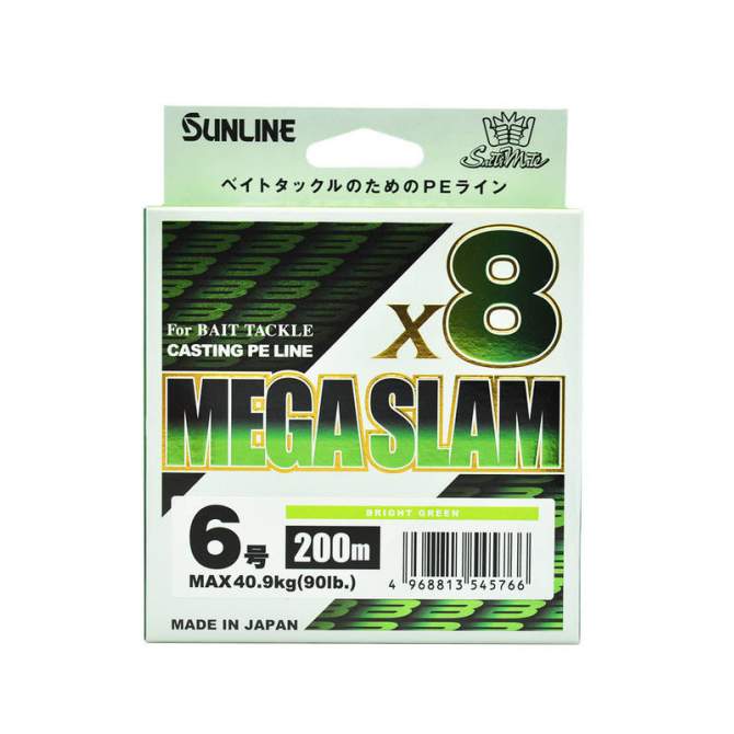 Sunline Saltymate Mega Slam x8 200m #6 PE, Bright Green