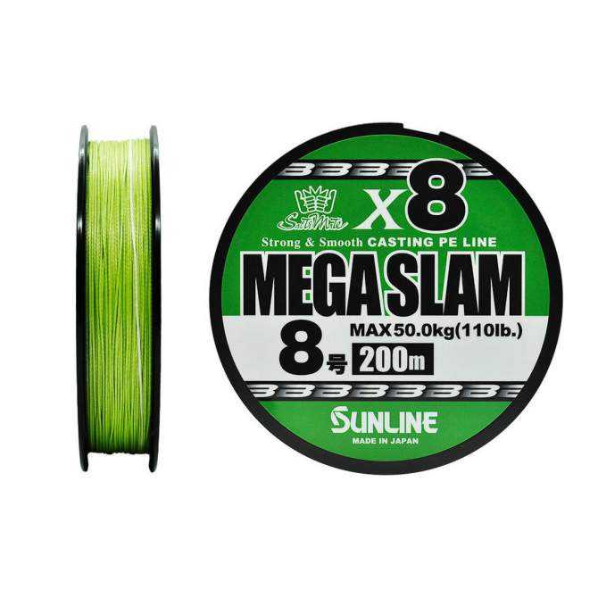 Sunline Saltymate Mega Slam x8 200m #8 PE, Bright Green