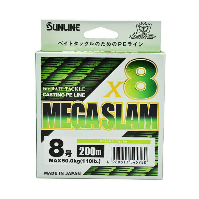 Sunline Saltymate Mega Slam x8 200m #8 PE, Bright Green