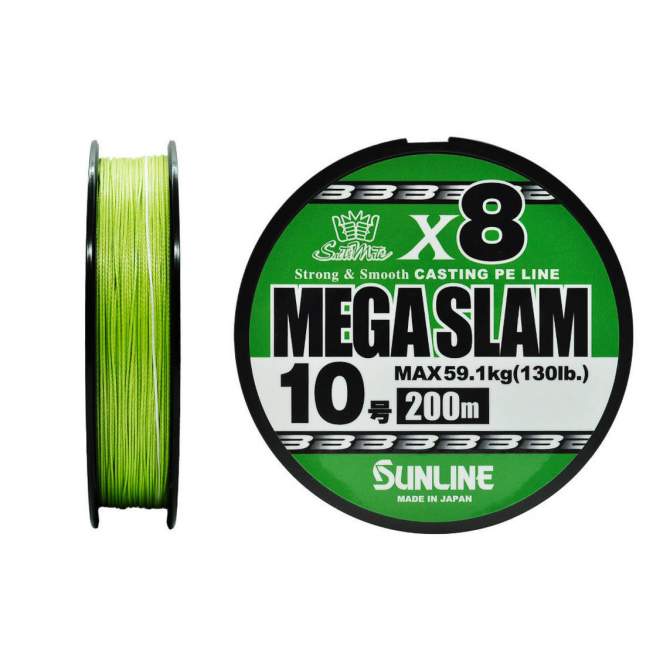 Sunline Saltymate Mega Slam x8 200m #10 PE, Bright Green