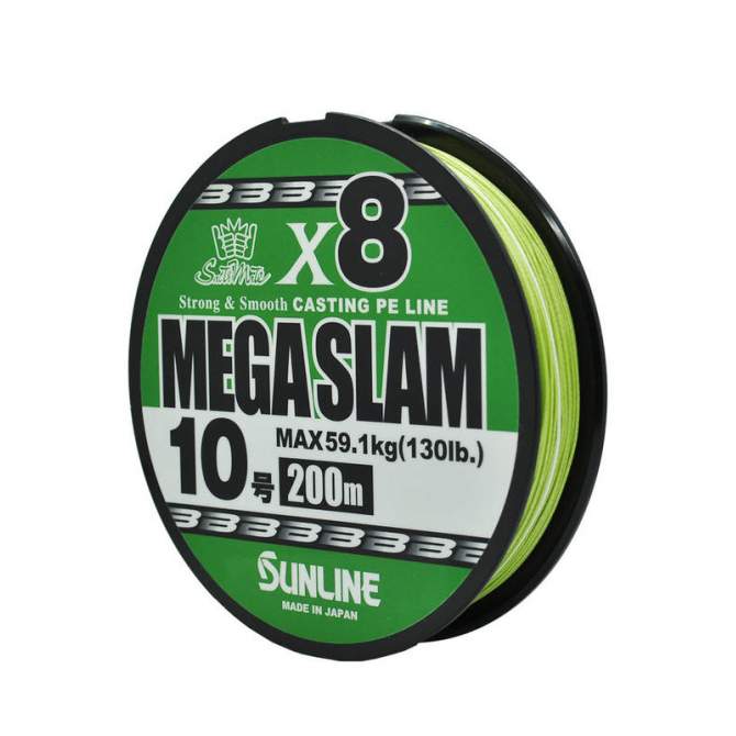 Sunline Saltymate Mega Slam x8 200m #10 PE, Bright Green