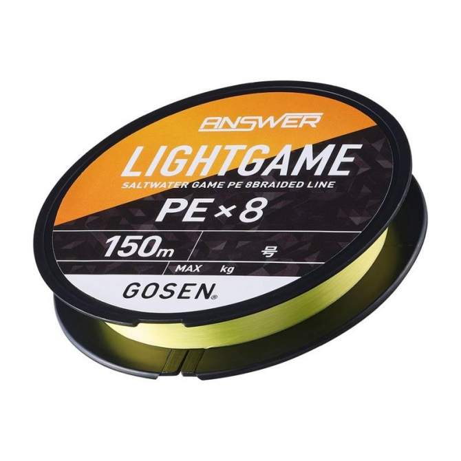 GOSEN Answer Light Game PE×8 150m #0.5 PE, Cocktail Yellow