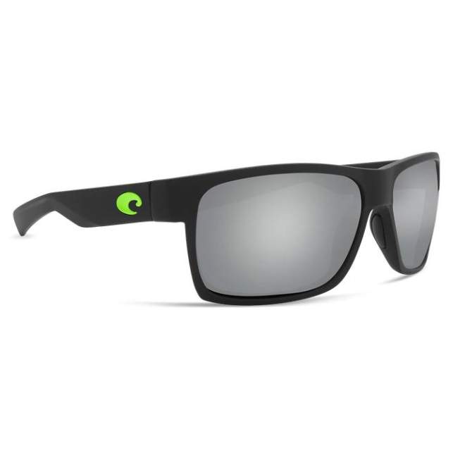 Очки Costa, Half Moon, Gray Silver Mirror 580P, Matte Black/Green Logo Frame