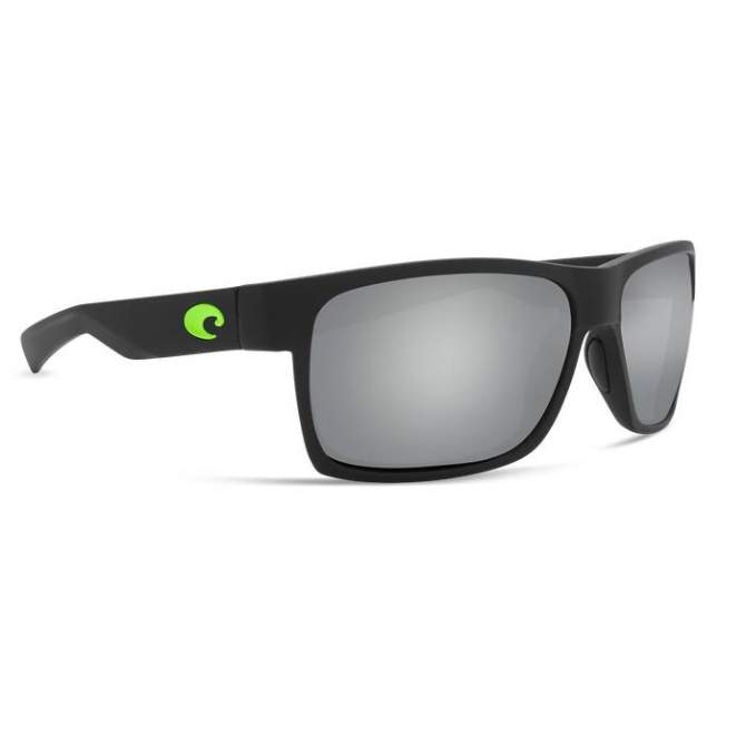 Очки Costa, Half Moon, Gray Silver Mirror 580P, Matte Black/Green Logo Frame