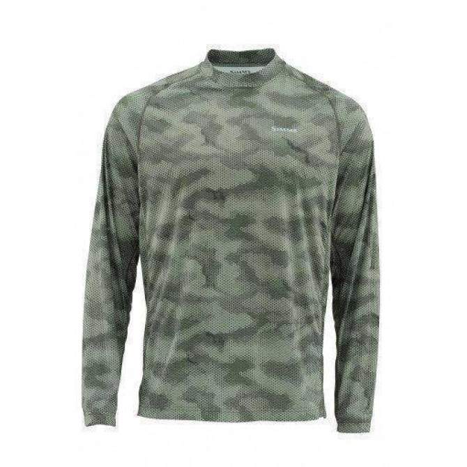 Футболка Simms Solarflex LS Crewneck - Print, Hex Camo Loden