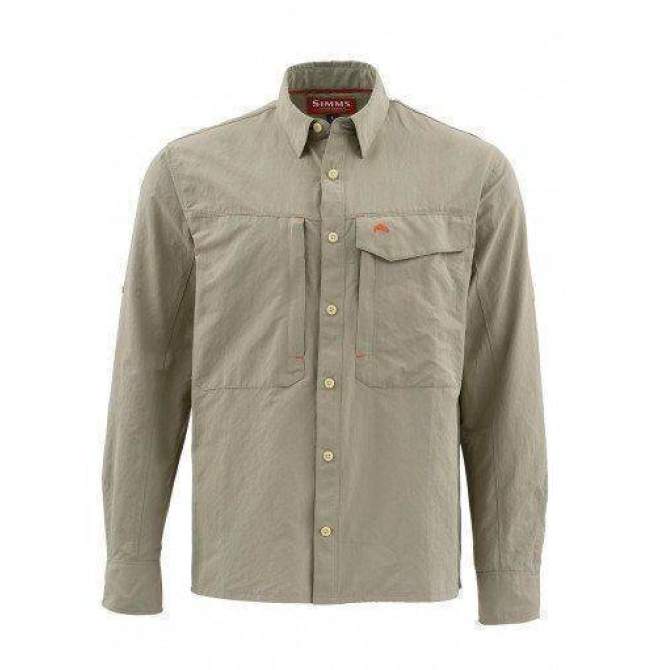 Рубашка Simms Guide LS Shirt - Solid, Dark Khaki