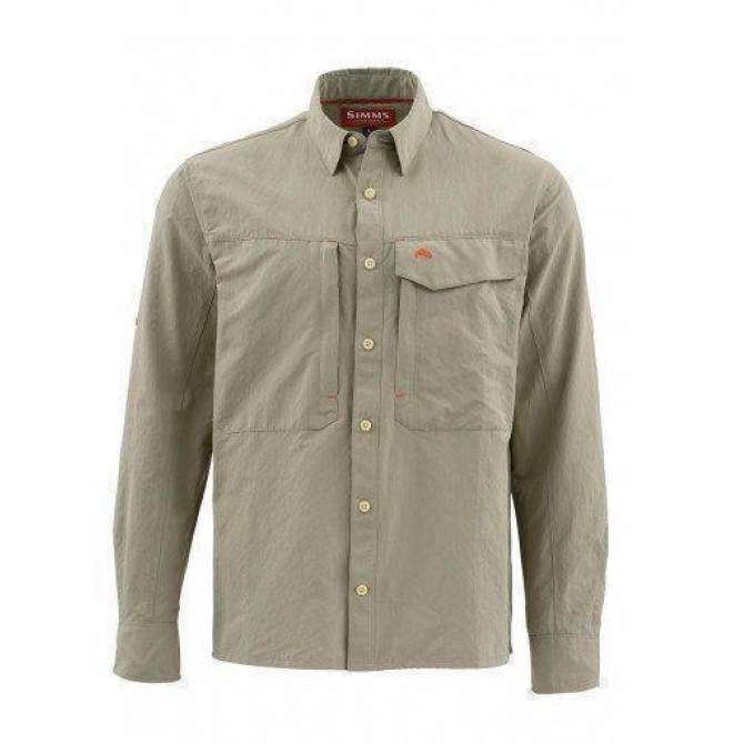 Рубашка Simms Guide LS Shirt - Solid, Dark Khaki