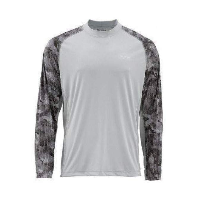 Футболка Simms Solarflex LS Crewneck Prints, Hex Camo Sterling