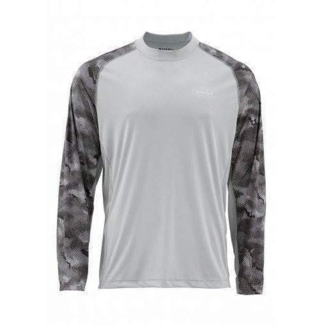 Футболка Simms Solarflex LS Crewneck Prints, Hex Camo Sterling