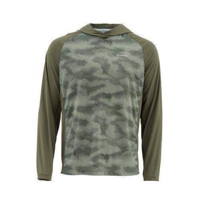 Simms SolarFlex Hoody Print, Hex Camo Loden