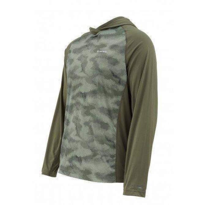 Simms SolarFlex Hoody Print, Hex Camo Loden