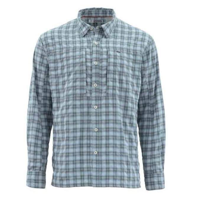 Simms BugStopper LS Shirt, Storm Plaid