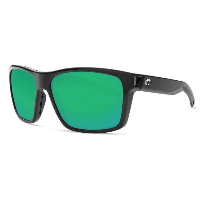 Costa Slack Tide, Green Mirror 580P, Shiny Black Frame