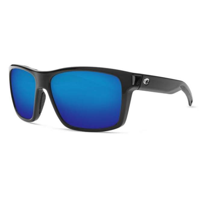 Costa Slack Tide, Blue Mirror 580P, Shiny Black Frame