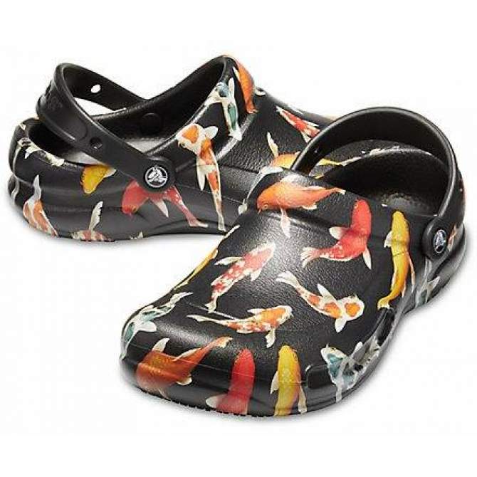 CROCS Bistro Graphic Clog Black-Tangerine