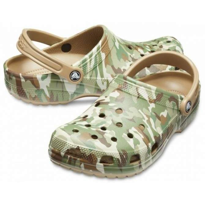 CROCS Classic Graphic II Clog Dark Camo Green-Khaki