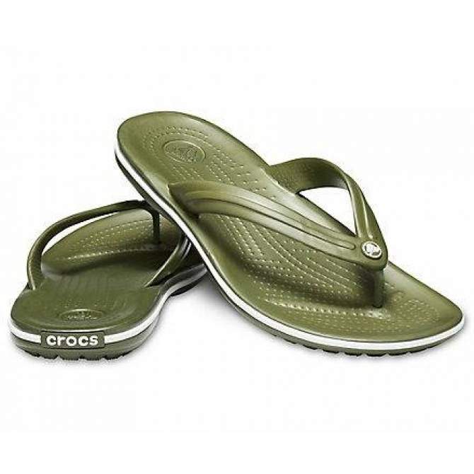 CROCS Crocband Flip Army Green-White