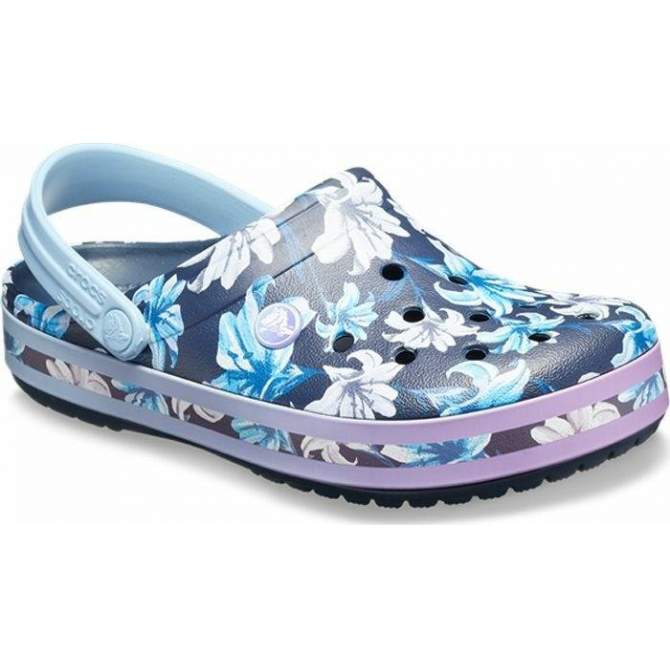 CROCS Crocband Graphic III Clog Tropical Floral-Navy