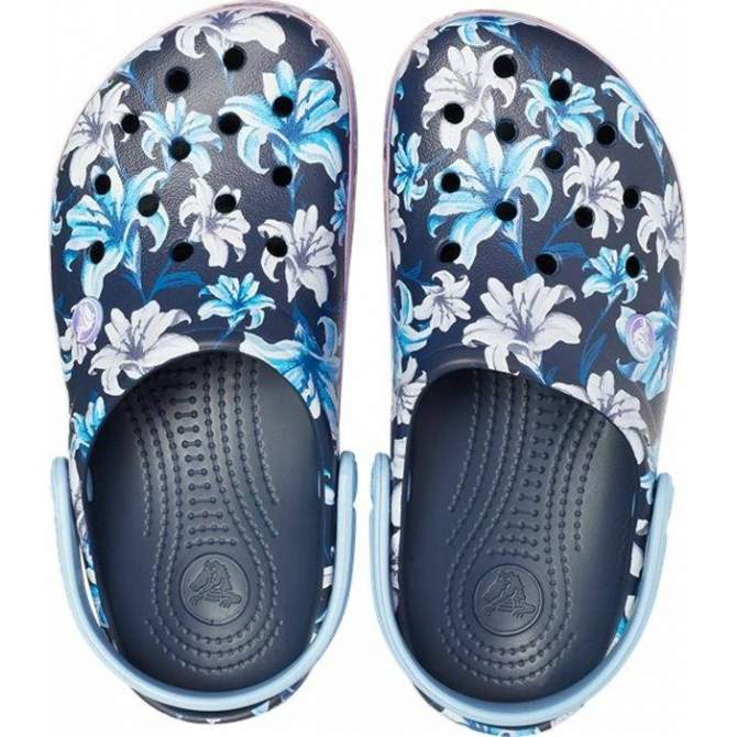 CROCS Crocband Graphic III Clog Tropical Floral-Navy