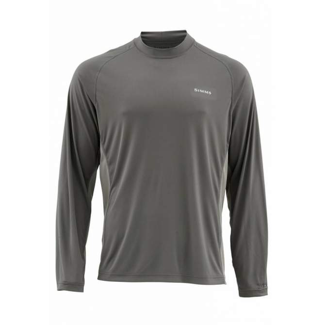 Simms Solarflex LS Crewneck Solid, Pewter