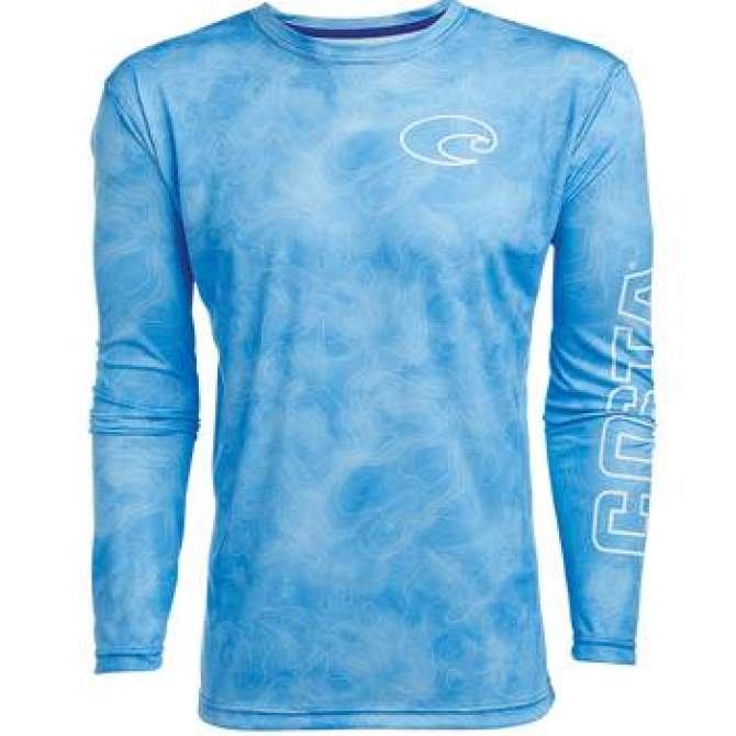 Costa TECHNICAL TOPOGRAPHIC LS SHIRT, Blue