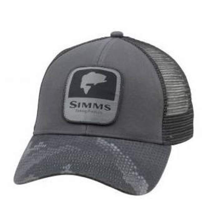 Simms Bass Patch Trucker, Hex Camo Carbon