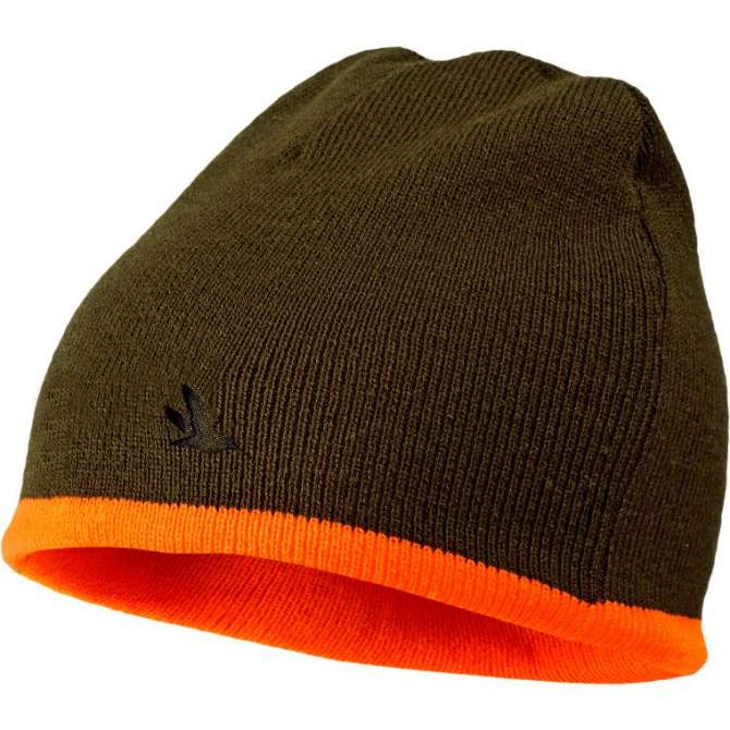 Seeland Ian Reversible Beanie, Hi-vis orange/Pine green